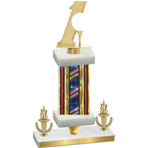 Premium Single Flag USA Victory Golf Trophy