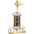 Premium Single Flag USA Second Place Karate Trophy