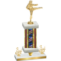 Premium Single Flag USA Third Place Karate Trophy