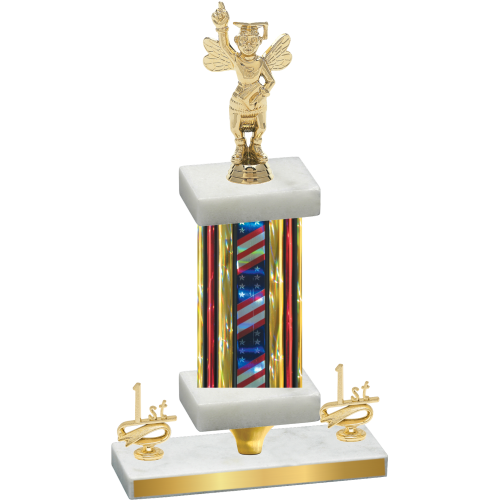 Premium Single Flag USA First Place Academics Trophy