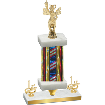 Premium Single Flag USA First Place Academics Trophy