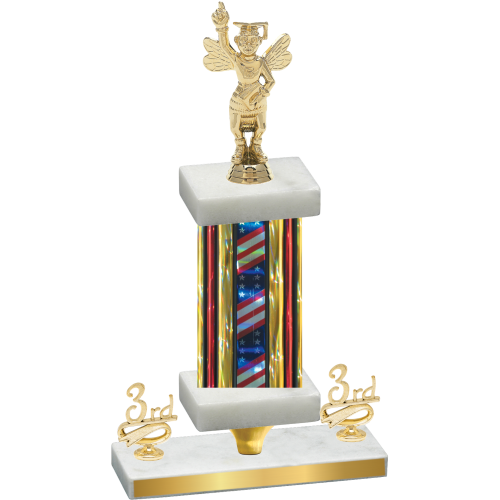 Premium Single Flag USA Third Place Academics Trophy