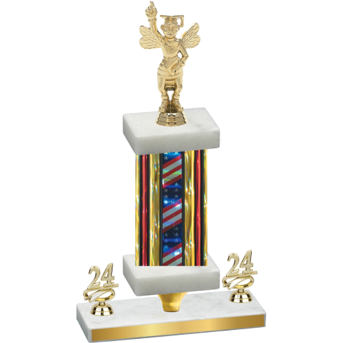 Premium Single Flag USA Year Academics Trophy