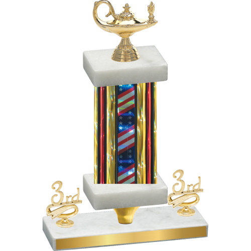 Premium Single Flag USA Third Place Academics Trophy
