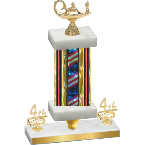 Premium Single Flag USA Fourth Place Academics Trophy