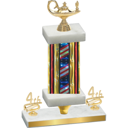 Premium Single Flag USA Fourth Place Academics Trophy