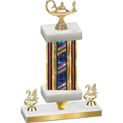 Premium Single Flag USA Year Academics Trophy