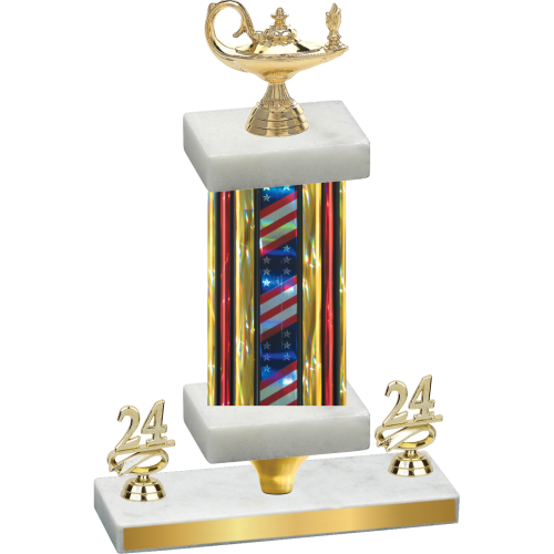 Premium Single Flag USA Year Academics Trophy