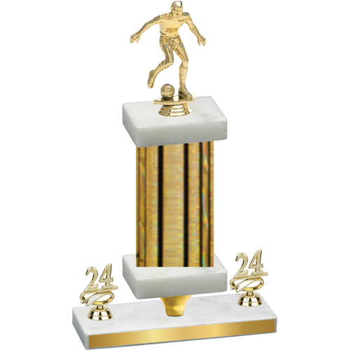 Premium Single Gold Glacier Year Soccer Trophy