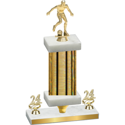 Premium Single Gold Glacier Year Soccer Trophy