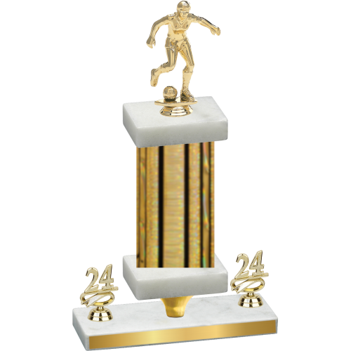 Premium Single Gold Glacier Year Soccer Trophy
