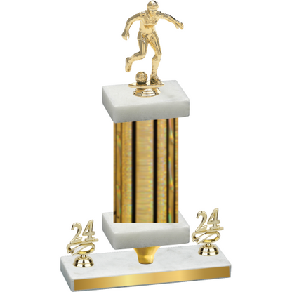 Premium Single Gold Glacier Year Soccer Trophy