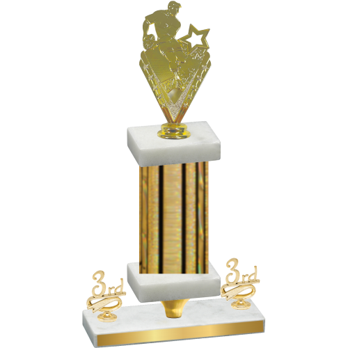 Premium Single Gold Glacier Third Place Rugby Trophy
