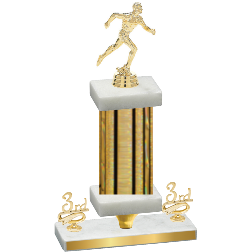 Premium Single Gold Glacier Third Place Running Trophy