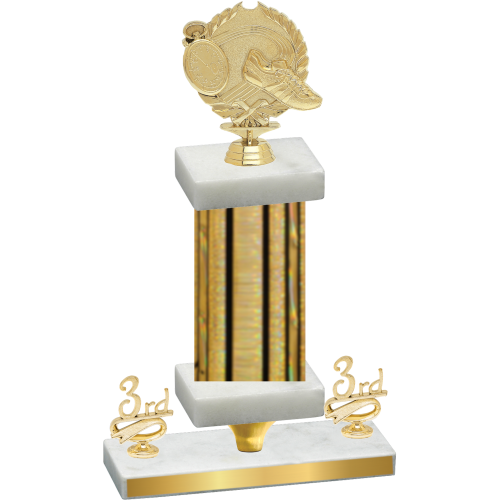 Premium Single Gold Glacier Third Place Running Trophy