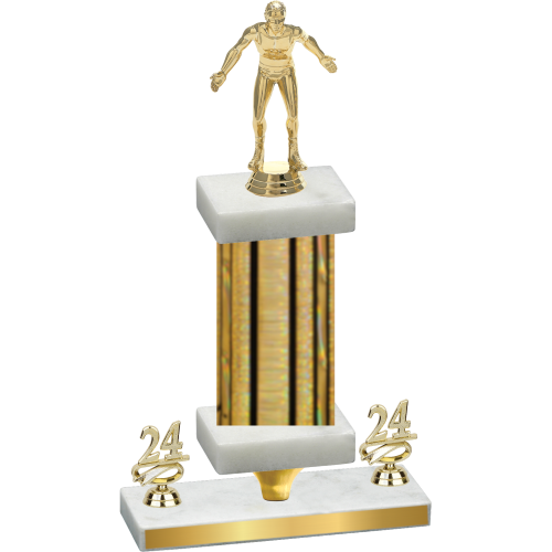 Premium Single Gold Glacier Year Wrestling Trophy