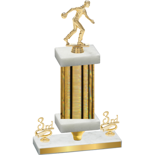 Premium Single Gold Glacier Third Place Bowling Trophy