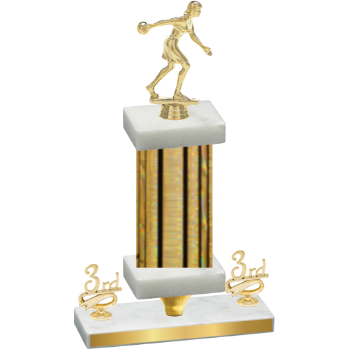 Premium Single Gold Glacier Third Place Bowling Trophy