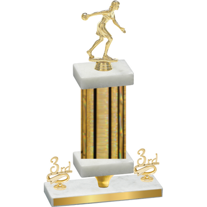 Premium Single Gold Glacier Third Place Bowling Trophy