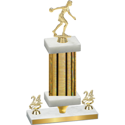 Premium Single Gold Glacier Year Bowling Trophy