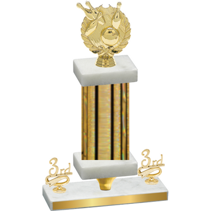 Premium Single Gold Glacier Third Place Bowling Trophy