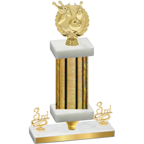 Premium Single Gold Glacier Third Place Bowling Trophy