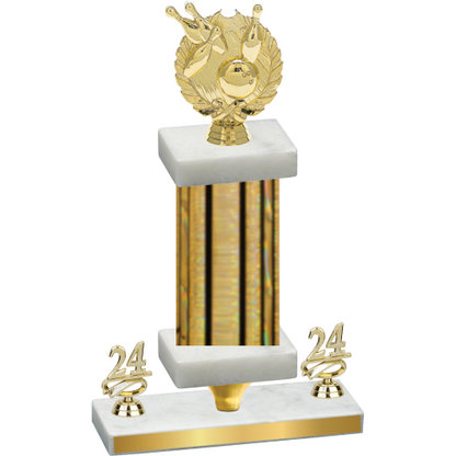 Premium Single Gold Glacier Year Bowling Trophy