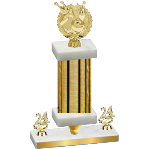 Premium Single Gold Glacier Year Bowling Trophy