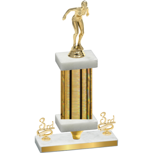 Premium Single Gold Glacier Third Place Tennis Trophy