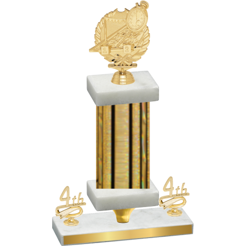 Premium Single Gold Glacier Fourth Place Swimming Trophy