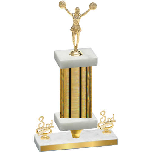 Premium Single Gold Glacier Third Place Cheerleading Trophy
