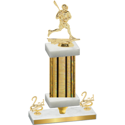 Premium Single Gold Glacier Second Place Lacrosse Trophy