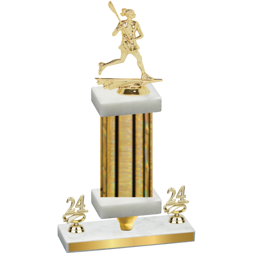 Premium Single Gold Glacier Year Lacrosse Trophy