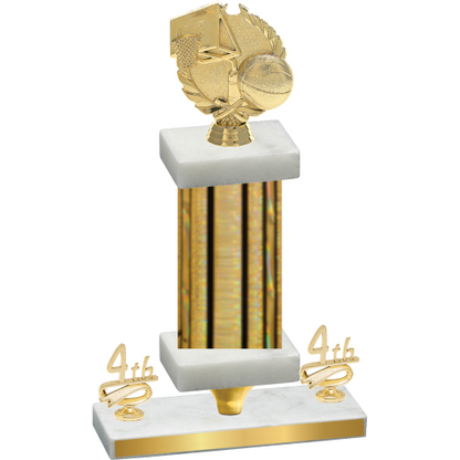 Premium Single Gold Glacier Fourth Place Basketball Trophy