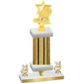 Premium Single Gold Glacier Year Pickleball Trophy