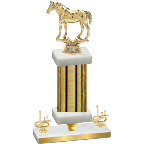 Premium Single Gold Glacier First Place Horses Trophy
