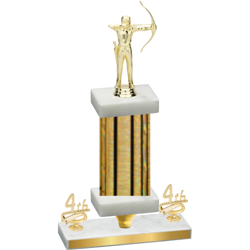 Premium Single Gold Glacier Fourth Place Archery Trophy