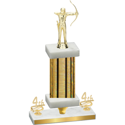 Premium Single Gold Glacier Fourth Place Archery Trophy