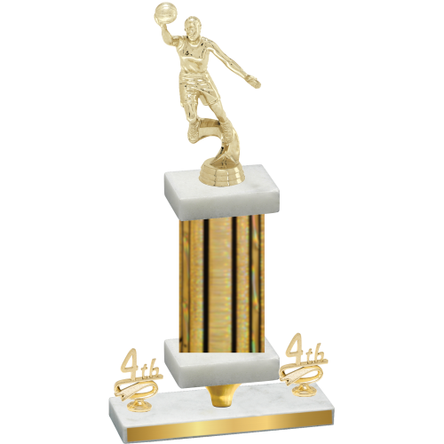 Premium Single Gold Glacier Fourth Place Basketball Trophy