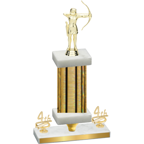 Premium Single Gold Glacier Fourth Place Archery Trophy