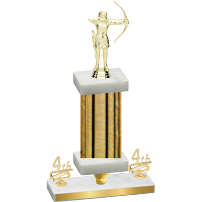 Premium Single Gold Glacier Fourth Place Archery Trophy
