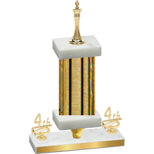 Premium Single Gold Glacier Fourth Place Chess Trophy