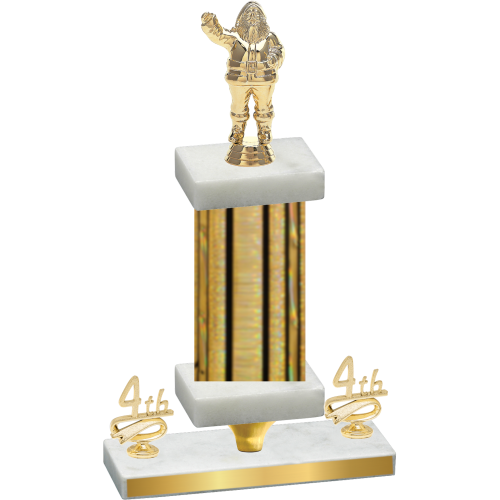 Premium Single Gold Glacier Fourth Place Holiday Trophy