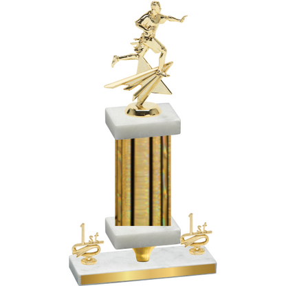 Premium Single Gold Glacier First Place Flag Football Trophy