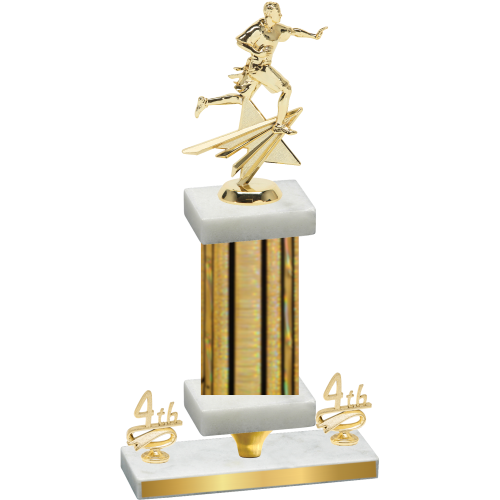 Premium Single Gold Glacier Fourth Place Flag Football Trophy