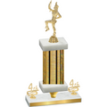 Premium Single Gold Glacier Fourth Place Majorette Trophy