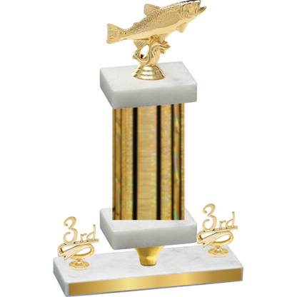 Premium Single Gold Glacier Third Place Fishing Trophy