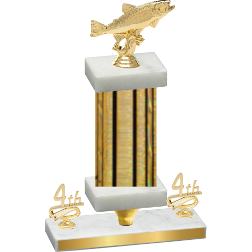 Premium Single Gold Glacier Fourth Place Fishing Trophy