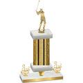 Premium Single Gold Glacier Third Place Golf Trophy