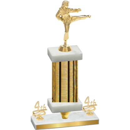 Premium Single Gold Glacier Fourth Place Karate Trophy